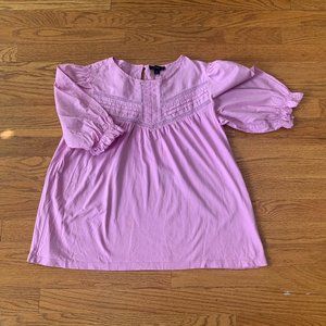 J Crew, Size Small, lilac ruffle sleeve top